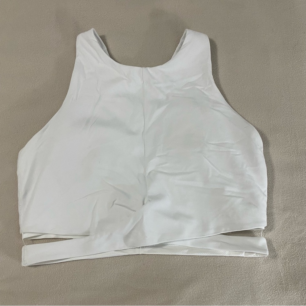 Athleta Conscious Cut Out Crop Tank Top Size XL White
